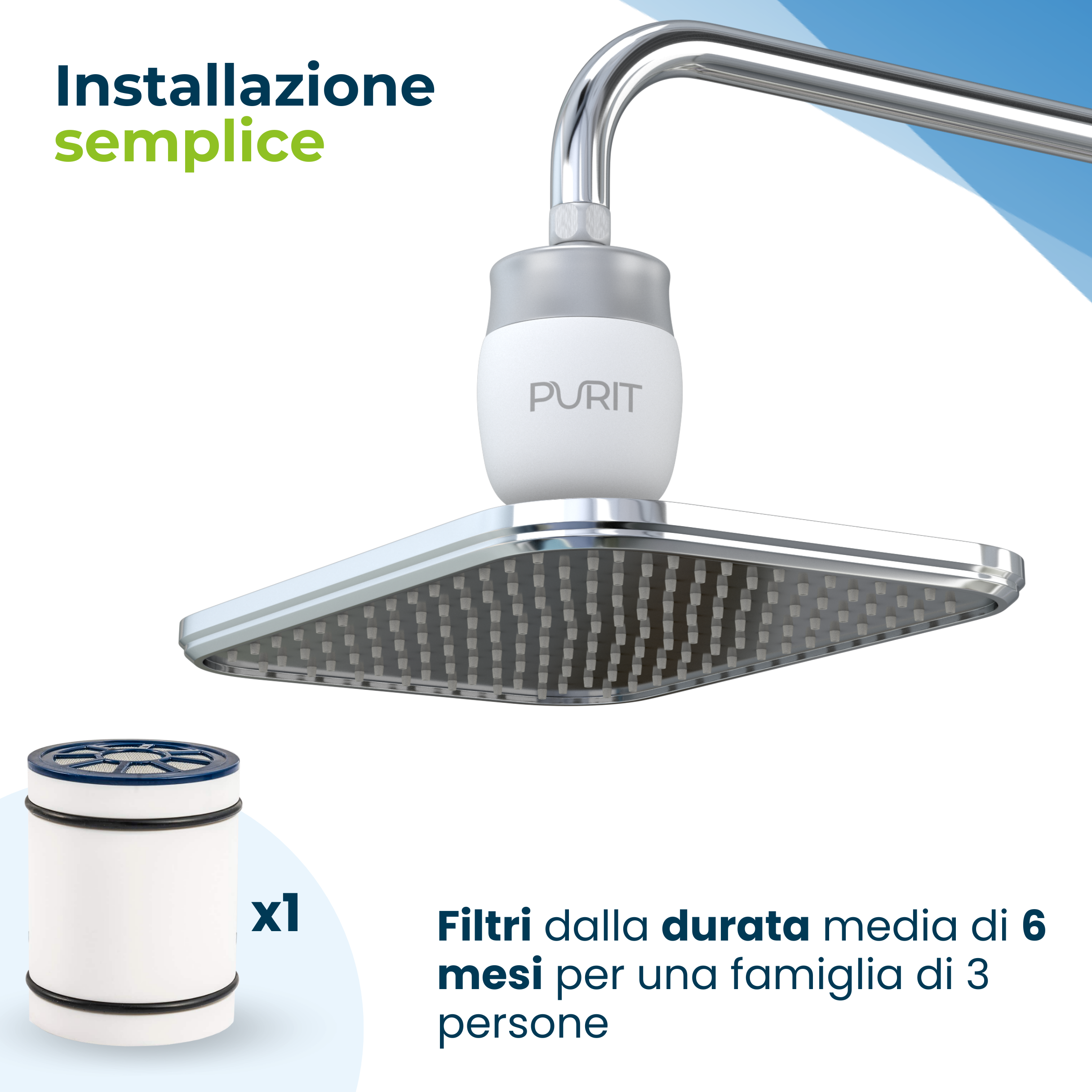 Filtro per doccia anticalcare