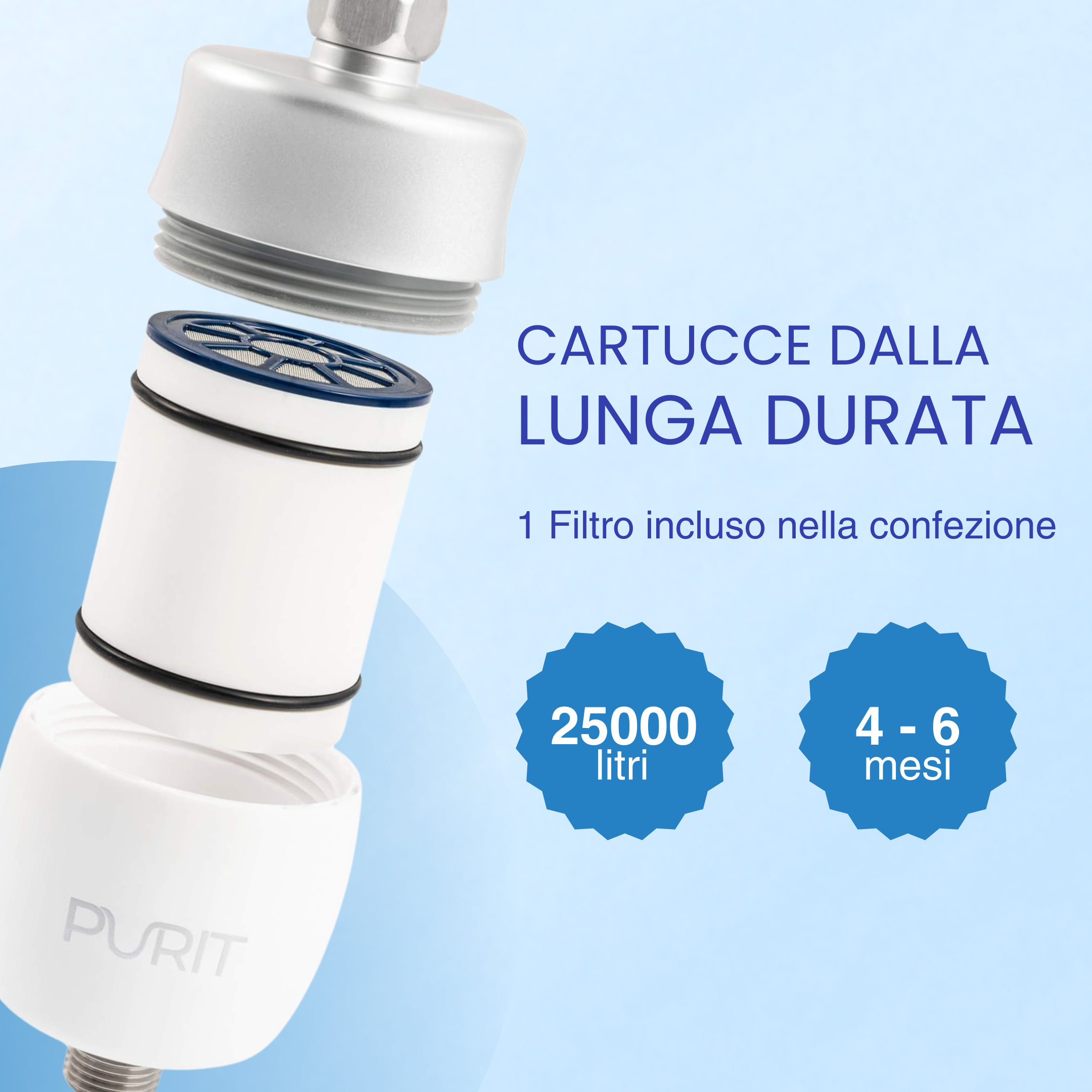 Filtro per doccia anticalcare